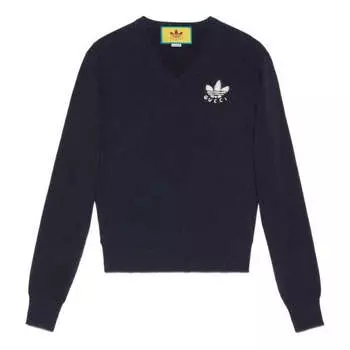 Свитер x adidas fw22 wool sweater navy Gucci, синий