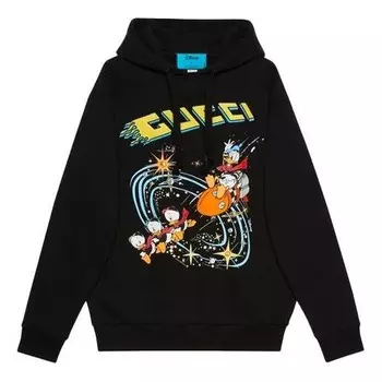Свитер x disney joint ss21 cartoon donald duck printed hoodie for black Gucci, черный