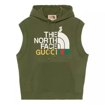Свитер x the north face sleeveless sweatshirt 'green' Gucci, зеленый