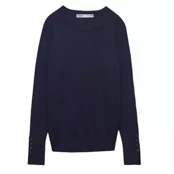 Свитер Zara Basic Knit, темно-синий