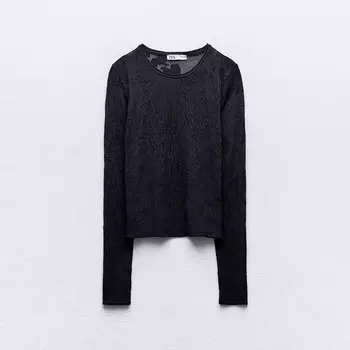 Свитер Zara Jacquard Knit, синий