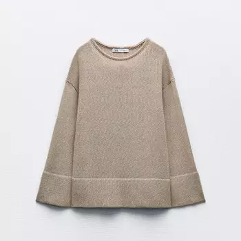 Свитер Zara Plain Knit, бежевый