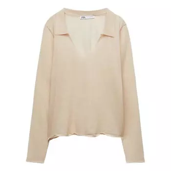 Свитер Zara Semi-sheer Knit, экрю