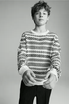 Свитер жаккардовой вязки H&M, белый