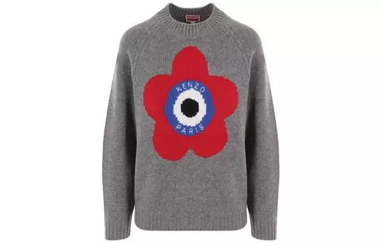 Свитер женский Kenzo, серый / красный / синий