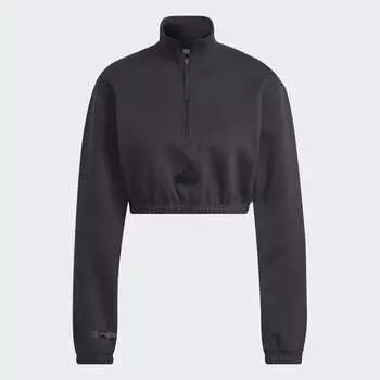 Свитшот adidas Cropped Half-Zip, темно-серый