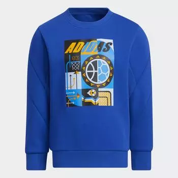 Свитшот Adidas, синий/принт