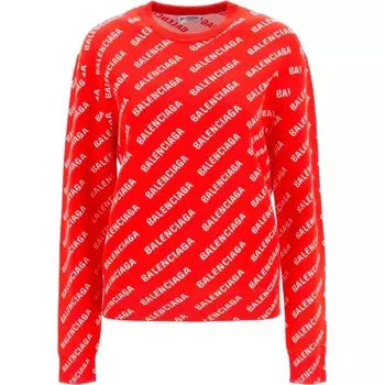 Свитшот Balenciaga All Over Logo, красный