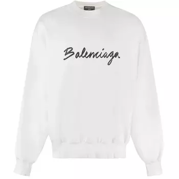 Свитшот Balenciaga Logo Detail Cotton, белый