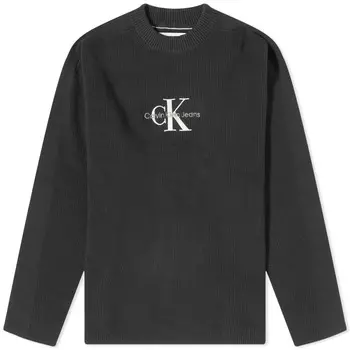 Свитшот Calvin Klein Monologo Crew, черный