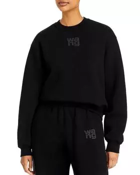 Свитшот Essential Terry Crew с логотипом Puff Paint alexanderwang.t, черный