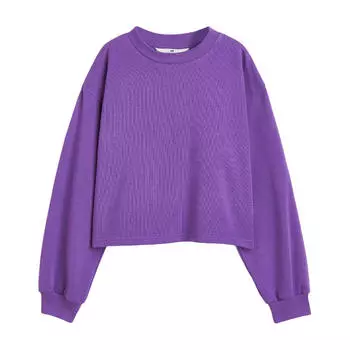 Свитшот H&amp;M Basics Boxy, фиолетовый