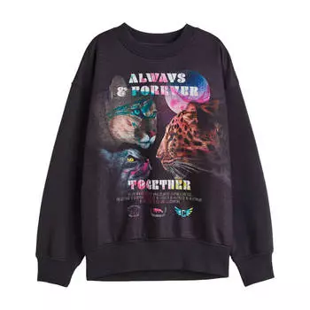 Свитшот H&amp;M Cat Oversized, черный