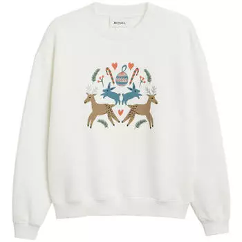 Свитшот H&amp;M Glitzernder Wald, белый