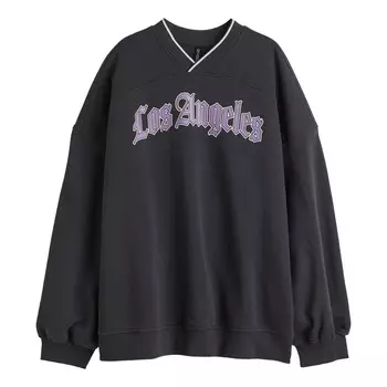 Свитшот H&M Los Angeles Oversized, черный