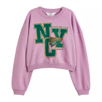 Свитшот H&amp;M NYC Oversized, светло-фиолетовый