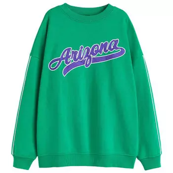 Свитшот H&M Oversized Printed Arizona, зеленый