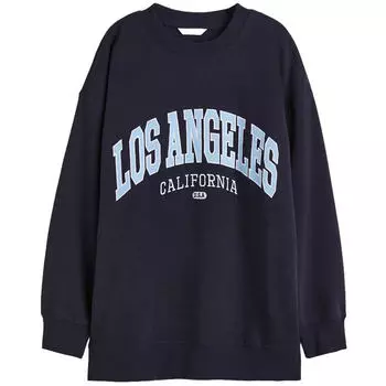 Свитшот H&amp;M Printed Los Angeles, темно-синий
