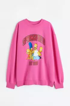 Свитшот H&M x The Simpsons Printed, фуксия