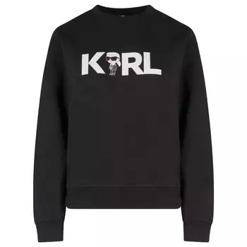 Свитшот Karl Lagerfeld With Iconic Karl, черный