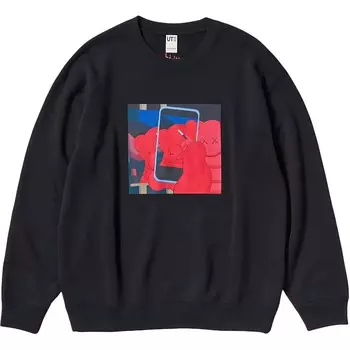 Свитшот KAWS X WARHOL Collaboration Unisex Black Uniqlo, черный