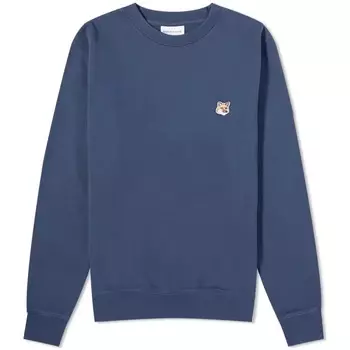 Свитшот Maison Kitsune Fox Head Patch Crew, темно-синий
