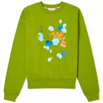 Свитшот Marni Dripping Flower, цвет Kiwi