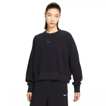 Свитшот Nike Sportswear Plush Women's Mod Crop Crew-Neck, черный/темно-серый