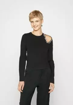 Свитшот ONLY ONLCAYSA SHORT BLING O NECK, черный