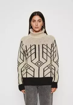 Свитшот ONLY ONLLISSY ROLLNECK, пемза/черный