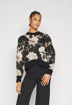 Свитшот ONLY ОНЛМАДИСОН, цвет black pattern/coconut/stone