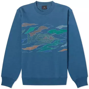 Свитшот Paul Smith Embroidered Crew, синий