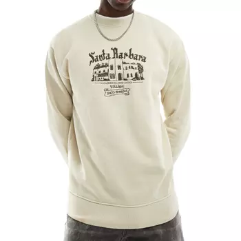Свитшот Pull&Bear Santa Monica, бежевый
