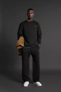 Свитшот с эффектом неопрена ZARA, черный
