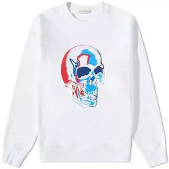Свитшот с черепом Alexander McQueen Solarized, белый