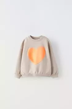 Свитшот с принтом ZARA, темно-серый
