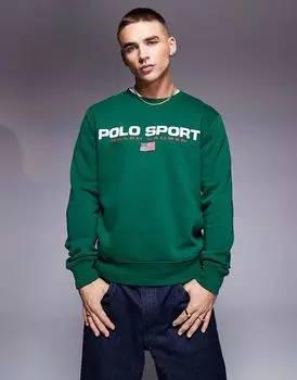 Свитшот Sport Capsule зеленого цвета Polo Ralph Lauren