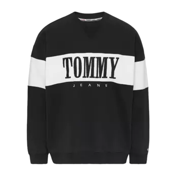 Свитшот Tommy Jeans Block Logo, черный