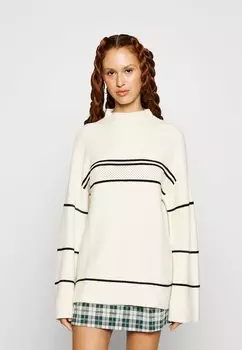 Свитшот VILA Tall VIRIL HIGH NECK, береза/черный