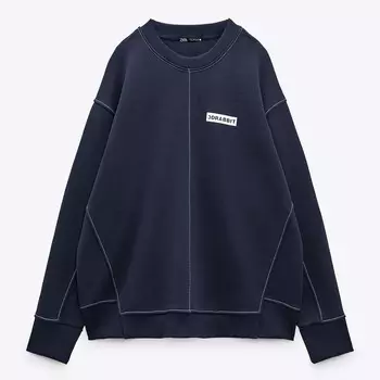 Свитшот Zara Embroidered, синий