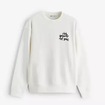 Свитшот Zara Heart Print, белый