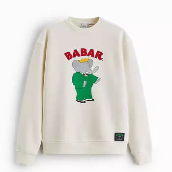 Свитшот Zara Printed Babar, белый