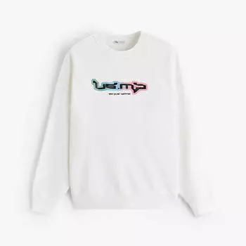 Свитшот Zara Slogan Print, белый