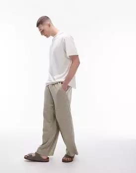 Свободная футболка из вискозы премиум-класса Topman цвета экрю