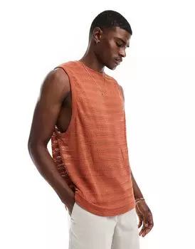 Свободная майка из коричневой ткани ASOS DESIGN