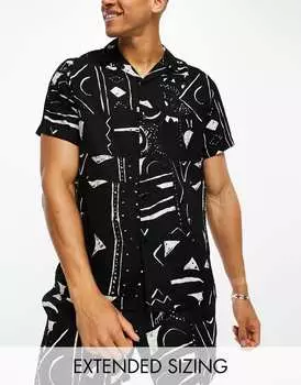 Свободная рубашка черного цвета с абстрактным принтом ASOS DESIGN Coord