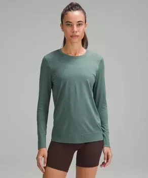Свободная рубашка с длинными рукавами Lululemon, зеленый