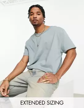 Свободная синяя футболка ASOS DESIGN плотностью 240 г/м