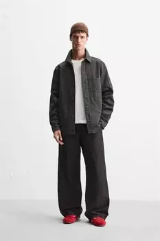 Свободные брюки с выцветкой ZARA, коричневый