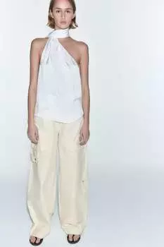 Свободные брюки ZARA, экру